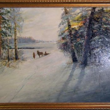 Painting titled "Был сильный мороз" by Korytov Sergey, Original Artwork