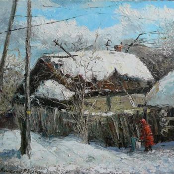 Painting titled "Spring in country" by Roman Koshelev, Original Artwork, Oil