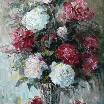Картина под названием "Розы." - Роман Кошелев, Подлинное произведение искусства, Масло