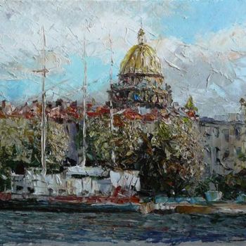 Painting titled "Питер.Исакиевский с…" by Roman Koshelev, Original Artwork, Oil