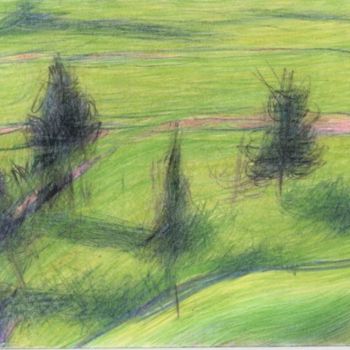 Drawing titled "Kalemegdan landscape" by Petar Kosic, Original Artwork, Other