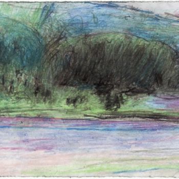 Drawing titled "landscape by the ri…" by Petar Kosic, Original Artwork