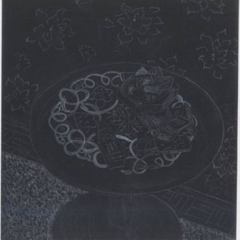 Desenho intitulada "black table" por Petar Kosic, Obras de arte originais, Outro