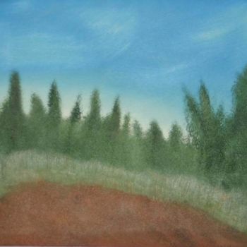 Painting titled "Fuzzy Landscape" by Jonathan Cole, Original Artwork, Oil