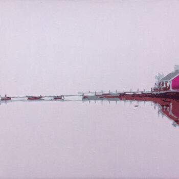 Malarstwo zatytułowany „The Fog” autorstwa Kosta Morr, Oryginalna praca, Akryl Zamontowany na Drewniana rama noszy