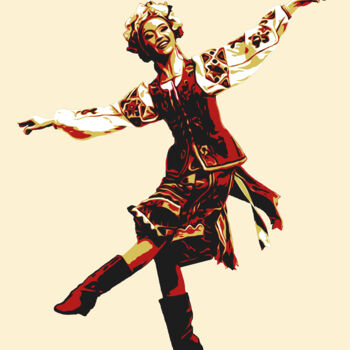 Pittura intitolato "Folk dance_2" da Kosta Morr, Opera d'arte originale, Acrilico Montato su Telaio per barella in legno