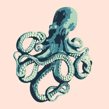 Ζωγραφική με τίτλο "Octopus" από Kosta Morr, Αυθεντικά έργα τέχνης, Ακρυλικό Τοποθετήθηκε στο Ξύλινο φορείο σκελετό