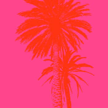 Картина под названием "Palm tree_1" - Kosta Morr, Подлинное произведение искусства, Акрил Установлен на Деревянная рама для…