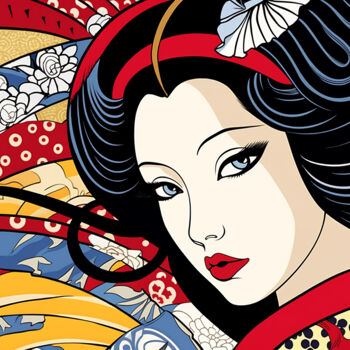제목이 "Japanese woman 2"인 미술작품 Kosta Morr로, 원작, 아크릴 나무 들것 프레임에 장착됨