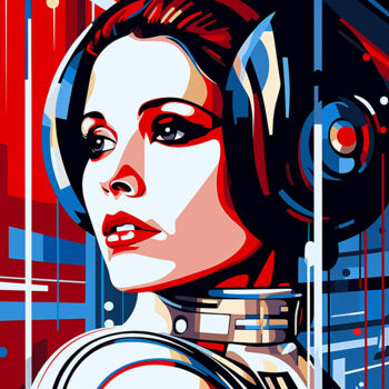 Painting titled "Princess Leia II" by Kosta Morr, Original Artwork, Acrylic Mounted on Wood Stretcher frame