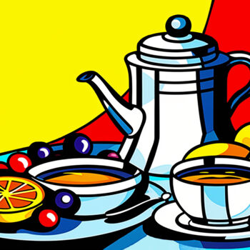 "Still life with tea" başlıklı Tablo Kosta Morr tarafından, Orijinal sanat, Akrilik