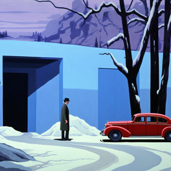 Картина под названием "349 Fargo" - Kosta Morr, Подлинное произведение искусства, Акрил Установлен на Деревянная рама для но…