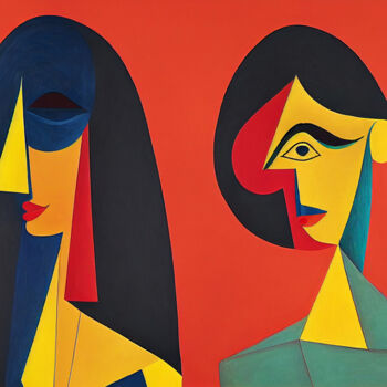Painting titled "Beauties (inspired…" by Kosta Morr, Original Artwork, Acrylic Mounted on Wood Stretcher frame