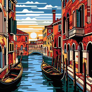 Pintura titulada "Mosaic Venice" por Kosta Morr, Obra de arte original, Acrílico Montado en Bastidor de camilla de madera