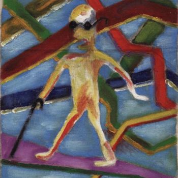 Pintura intitulada "El ciego en el labe…" por Kardo Kosta, Obras de arte originais, Óleo