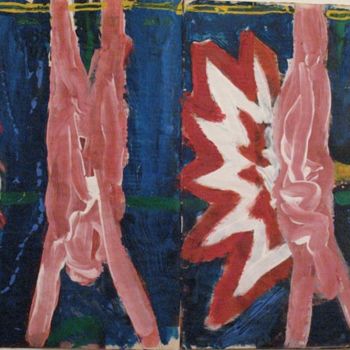 Peinture intitulée "Ablandando la carne" par Kardo Kosta, Œuvre d'art originale, Huile