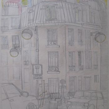 Peinture intitulée "Barrio de Montmartre" par Kardo Kosta, Œuvre d'art originale, Huile