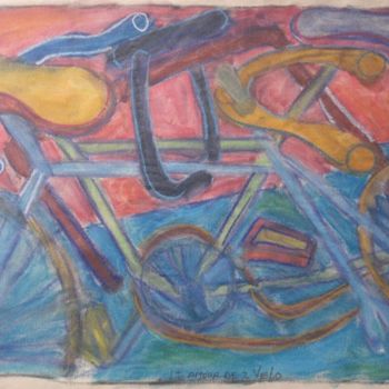 Peinture intitulée "Las bicicletas tamb…" par Kardo Kosta, Œuvre d'art originale, Huile