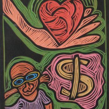 Peinture intitulée "Lleva el corazon en…" par Kardo Kosta, Œuvre d'art originale, Huile