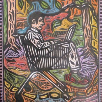 Peinture intitulée "Comprando en el bos…" par Kardo Kosta, Œuvre d'art originale, Huile