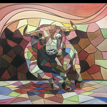 Peinture intitulée "the Fight" par Don Kosta, Œuvre d'art originale, Acrylique
