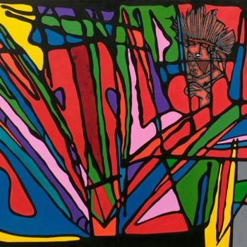 Pintura titulada "Meu índio" por Kosta, Obra de arte original, Oleo