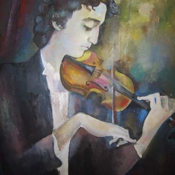 Painting titled "Violinist" by Kostenko Luba, Original Artwork