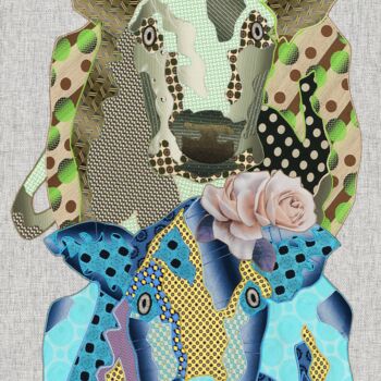 "Milk girls 2" başlıklı Tekstil Sanatı Kostyantin Malginov tarafından, Orijinal sanat, Kavaviçe Ahşap panel üzerine monte ed…