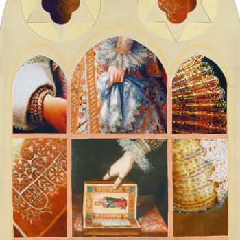 Textile Art titled "Window" by Kostyantin Malginov, Original Artwork, Tapestry Mounted on Wood Stretcher frame