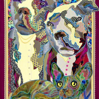 Arte textil titulada "Gopniks" por Kostyantin Malginov, Obra de arte original, Tapiz