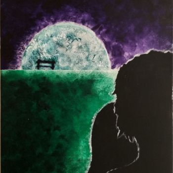 Peinture intitulée "Moonlight" par Ádám Kószó, Œuvre d'art originale, Acrylique