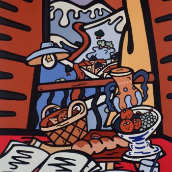 Картина под названием "Vue de L'atelier" - Kotsuno, Подлинное произведение искусства, Акрил Установлен на Деревянная рама дл…