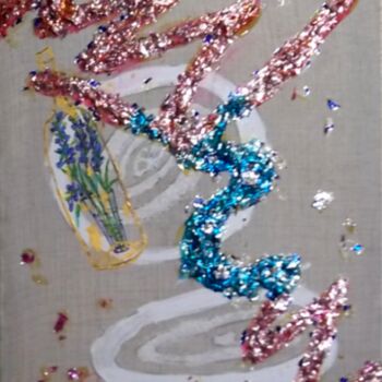 Картина под названием "Iris bleus" - Koutsandréou Georges, Подлинное произведение искусства, Другой