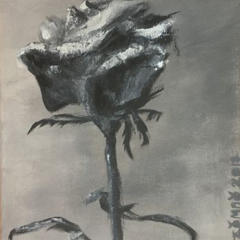 Картина под названием "Rose" - Maria Koutsoumpou, Подлинное произведение искусства, Масло