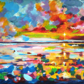 Painting titled "Sunset" by Anna Brigitta Kovacs (KAB), Original Artwork, Acrylic