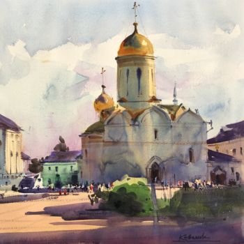 Ζωγραφική με τίτλο ""Trinity Cathedral…" από Андрей Ковалик, Αυθεντικά έργα τέχνης, Ακουαρέλα