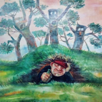 Картина под названием ""Уединение"" - Вячеслав Доцоев, Подлинное произведение искусства, Масло