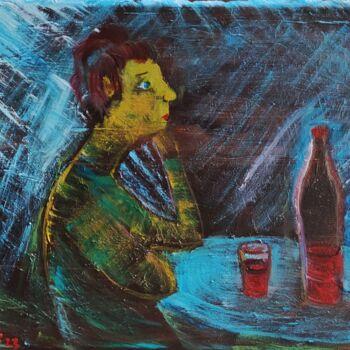Pintura intitulada "femme à la table de…" por Kozar, Obras de arte originais, Óleo Montado em Armação em madeira