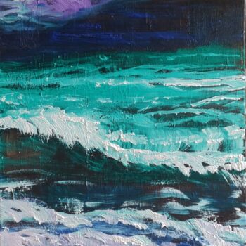 Peinture intitulée "sea mer" par Kozar, Œuvre d'art originale, Huile Monté sur Châssis en bois