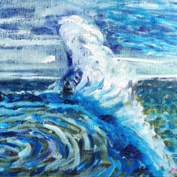 Peinture intitulée "Stormy ocean painti…" par Kozar, Œuvre d'art originale, Huile Monté sur Châssis en bois