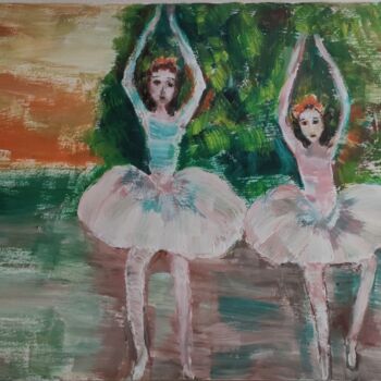 绘画 标题为“Ballerinas Ballerin…” 由Kozar, 原创艺术品, 油 安装在木质担架架上