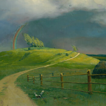 Painting titled "Rainbow" by Simon Kozhin, Original Artwork, Oil