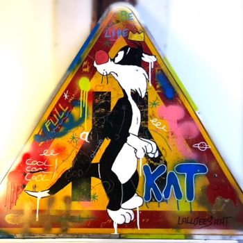 Schilderij getiteld "Be like a Kat" door Kozmic, Origineel Kunstwerk, Graffiti