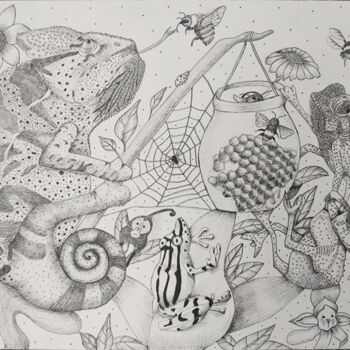 Drawing titled "Nature 1" by Kpbc, Original Artwork, Ink