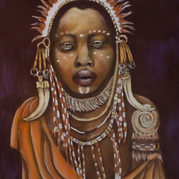 Картина под названием "Tribal" - Kpbc, Подлинное произведение искусства, Пастель