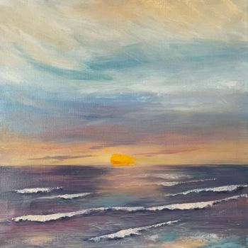 Painting titled "Sunset" by Kristina Smirnova, Original Artwork, Oil