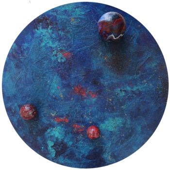 Colagens intitulada "Trinité cosmique" por Karin Kralova, Obras de arte originais