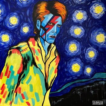 Malerei mit dem Titel "Ziggy Stardust" von Kramola, Original-Kunstwerk, Acryl