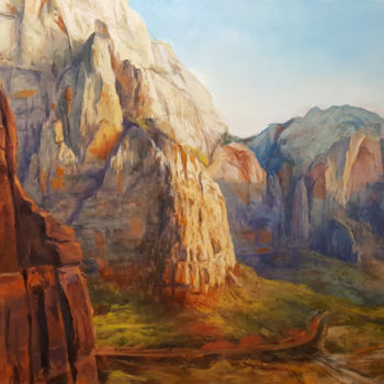Painting titled "Zion vista" by Krasuckas, Original Artwork, Oil