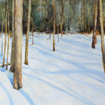 Painting titled "Marais d'hiver" by Krasuckas, Original Artwork, Oil